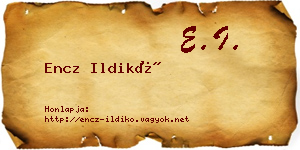 Encz Ildikó névjegykártya